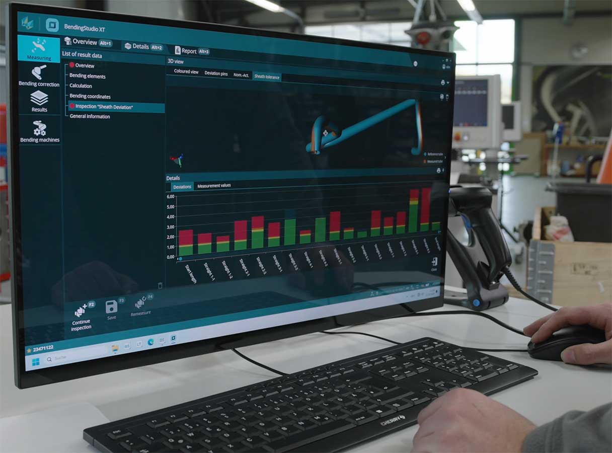 TubeInspect z BendingStudio XT — środowisko oprogramowania